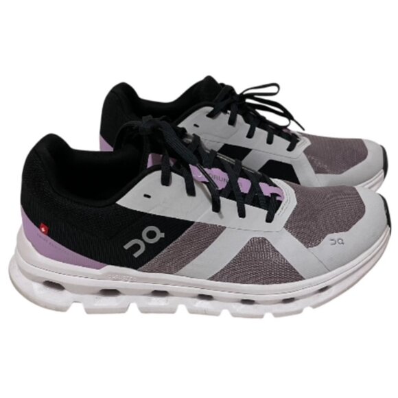 On Clouds Shoes - On Clouds Cloudrunner Size 10 Women Athletic Sneaker in Heron/Black EUC